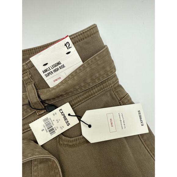 Express | Skinny Ankle Jeans | Women’s 12 | Green | Stretch Belted NWT - Picture 7 of 7